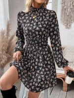 Rochie Scurta Molly Neagra Inflorata - imagine 3