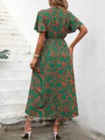 Rochie Midi Amela Verde Inflorata - imagine 2