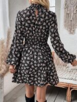 Rochie Scurta Molly Neagra Inflorata - imagine 2