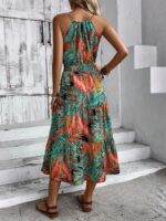 Rochie Lunga Adelle Vernil Cu Imprimeu Multicolor - imagine 2