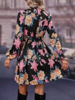 Rochie Scurta Eleanor Neagra Inflorata - imagine 2