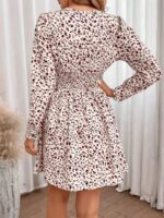 Rochie Scurta Zion Alba cu Flori Rosii - imagine 2