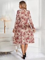 Rochie Midi Nikie Roz Inflorata - imagine 2