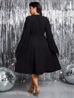 Rochie Midi Jana Neagra - Marimi Mari - imagine 2