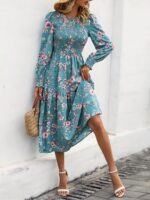 Rochie Midi Zolin Bleu Inflorata