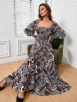 Rochie Lunga Mildred cu Print Leopard - imagine 3