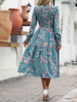Rochie Midi Zolin Bleu Inflorata - imagine 2