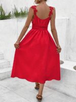 Rochie Lunga Turina Rosie Cu Bretele - imagine 2
