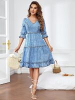 Rochie Midi Sinsia Din Denim