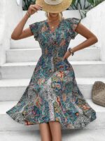 Rochie Midi Jehan Cu Model Floral Multicolor - imagine 3