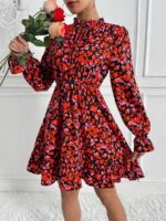 Rochie Scurta Madeline Neagra Cu Inimioare Multicolore