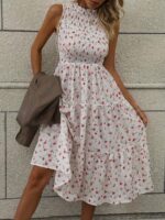 Rochie Midi Aldora Alba Inflorata