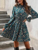 Rochie Scurta Alive Albastra Cu Model Floral - imagine 3