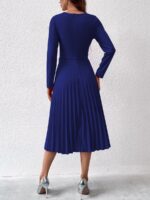 Rochie Midi Quinn Albastra Cu Pliuri - imagine 2