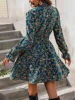 Rochie Scurta Alive Albastra Cu Model Floral - imagine 2