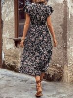 Rochie Midi Buster Neagra Inflorata - imagine 2