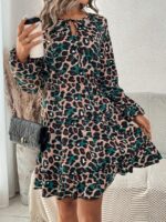 Rochie Scurta Nando Cu Imprimeu Leopard Multicolor