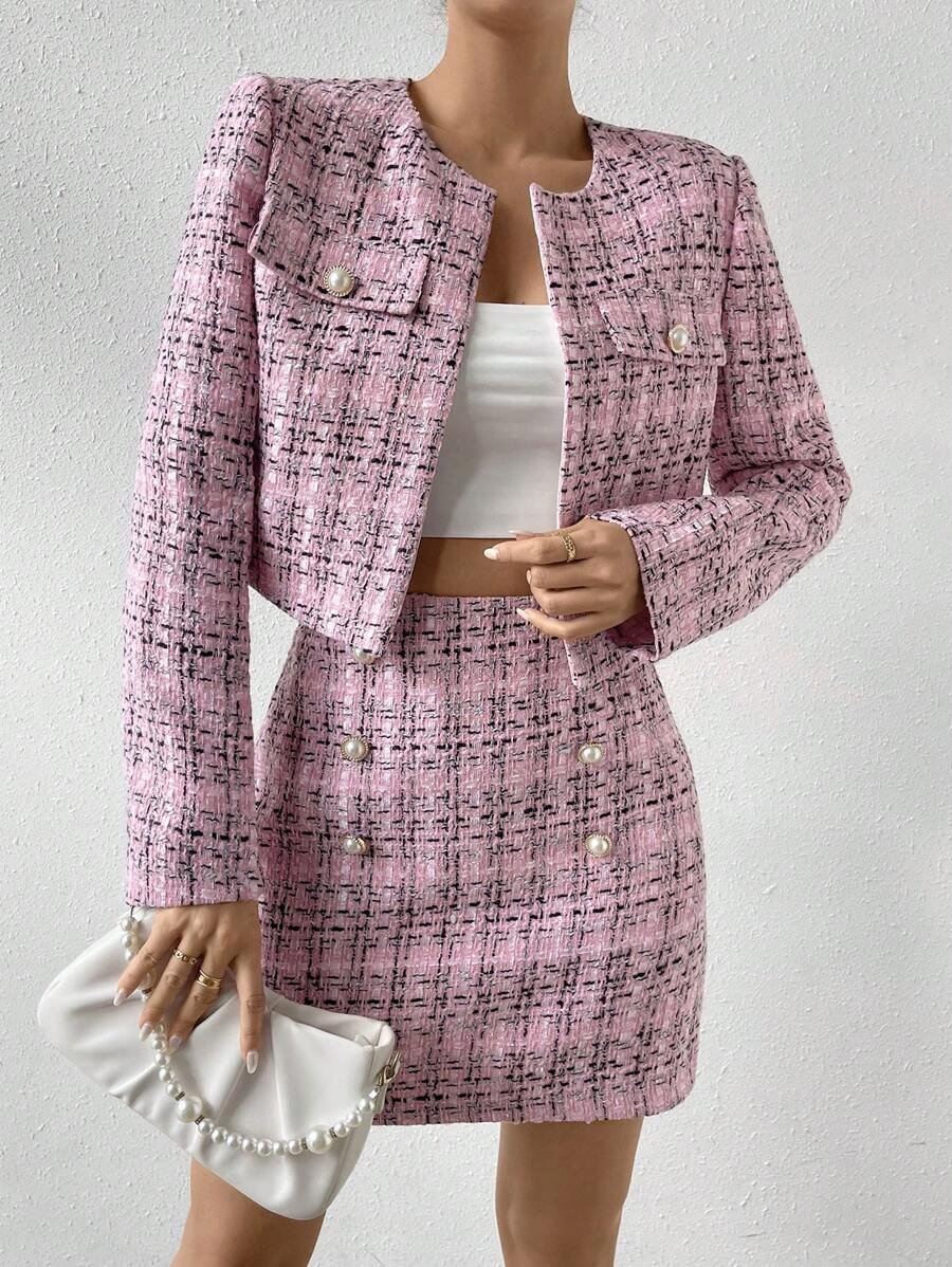 55 Compleu Nikole Roz Cu Fusta Scurta - imagine 1