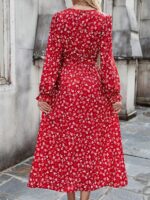 Rochie Lunga Bimax Rosie Cu Inimioare Albe - imagine 2