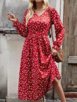Rochie Lunga Bimax Rosie Cu Inimioare Albe - imagine 4