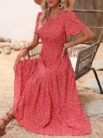 Rochie Lunga Morgana Rosie Cu Model Floral Alb - imagine 3