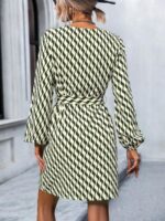 Rochie Scurta Belona Vernil cu Imprimeu Kaki - imagine 2