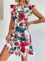 Rochie Scurta Rufus Alba Inflorata - imagine 3