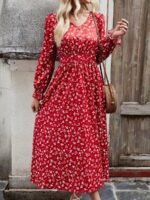 Rochie Lunga Bimax Rosie Cu Inimioare Albe