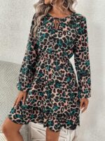Rochie Scurta Nando Cu Imprimeu Leopard Multicolor - imagine 3