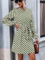 Rochie Scurta Belona Vernil cu Imprimeu Kaki - imagine 3