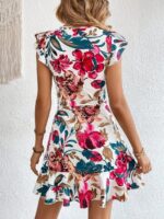 Rochie Scurta Rufus Alba Inflorata - imagine 2