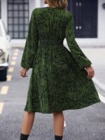 Rochie Midi Amara Cu Imprimeu Negru - imagine 2