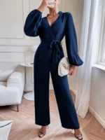 Salopeta Lunga Ninon Bleumarin Cu Cordon