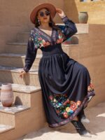 Rochie Lunga Leonie Neagra - Marimi Mari