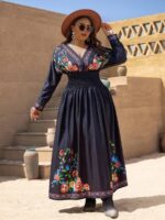 Rochie Lunga Leonie Neagra - Marimi Mari - imagine 5