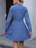 Rochie Scurta Mandinga Din Denim Cu Nasturi - imagine 2