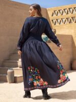 Rochie Lunga Leonie Neagra - Marimi Mari - imagine 2