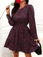 Rochie Scurta Lothar Neagra Cu Buline Albe Si Inimioare Rosii