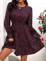 Rochie Scurta Lothar Neagra Cu Buline Albe Si Inimioare Rosii - imagine 3