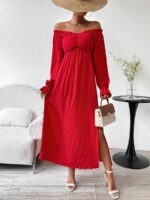 Rochie Lunga Rhonda Rosie Cu Umerii Goi - imagine 5
