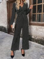 Salopeta Lunga Bileta Neagra Cu Buline Albe - imagine 5