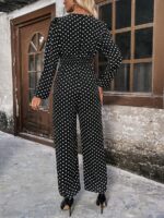 Salopeta Lunga Bileta Neagra Cu Buline Albe - imagine 2