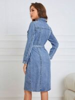 Rochie Midi Bezola Din Denim Cu Nasturi - imagine 2