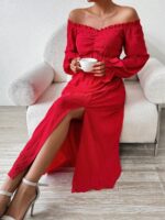 Rochie Lunga Rhonda Rosie Cu Umerii Goi - imagine 4