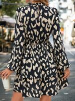 Rochie Scurta Lilesia Neagra Cu Imprimeu Alb - imagine 2