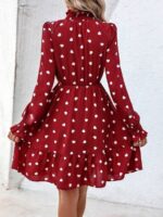 Rochie Scurta Viola Rosie cu Inimioare Albe - imagine 2