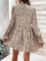Rochie Scurta Moschi Bej Cu Model Floral Negru - imagine 2