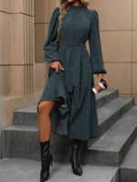 Rochie Lunga Marieta Verde Inchis - imagine 3