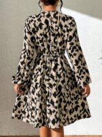 Rochie Scurta Maceio Gri Cu Imprimeu Negru - imagine 2