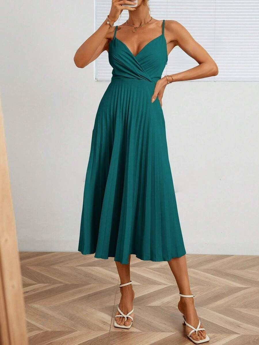 8jh Rochie Midi Monta Albastra Cu Pliuri - imagine 1